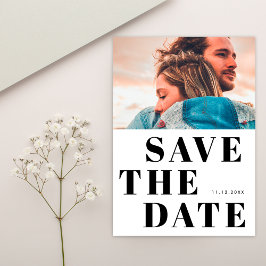 Schwarz und Weiß 1 Foto Minimalistisch Einfache Ho Save The Date