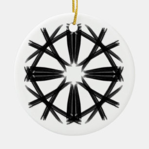 Schwarz und Weiß #20 Teepee Doodle Keramik Ornament