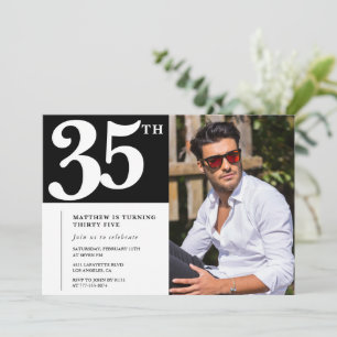 Schwarz und Weiß 35. Geburtstag Einladungen