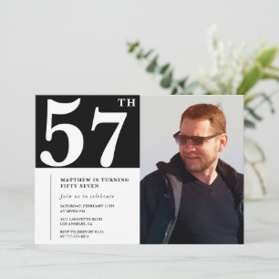 Schwarz und Weiß 57. Geburtstag Einladungen Foto
