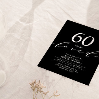 Schwarz und Weiß | 60 Years Loved 60. Geburtstagsp Einladung