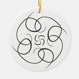 Schwarz und Weiß #9 Loopty Loo Keramik Ornament