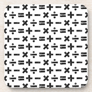 Schwarz und Weiß Alle Mathematik Symbole Lino Schn Getränkeuntersetzer