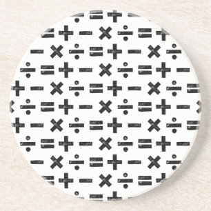 Schwarz und Weiß Alle Mathematik Symbole Lino Schn Getränkeuntersetzer