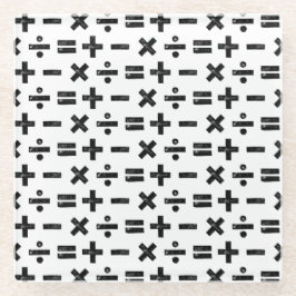 Schwarz und Weiß Alle Mathematik Symbole Lino Schn Glasuntersetzer