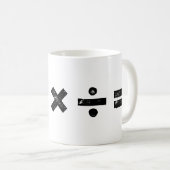 Schwarz und Weiß Alle Mathematik Symbole Lino Schn Kaffeetasse (VorderseiteRechts)
