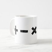 Schwarz und Weiß Alle Mathematik Symbole Lino Schn Kaffeetasse (Vorderseite Links)