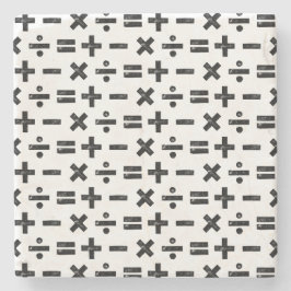 Schwarz und Weiß Alle Mathematik Symbole Lino Schn Steinuntersetzer