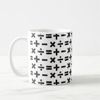 Schwarz und Weiß Alle Mathematik Symbole Muster Li Kaffeetasse