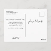 Schwarz und Weiß ändern Datum Postkarte (Rückseite)