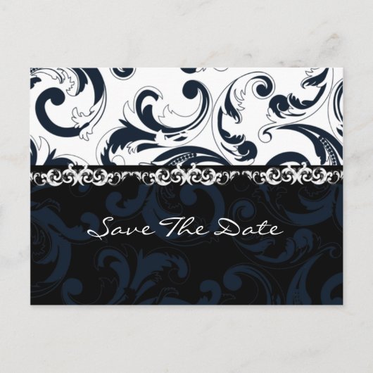 Schwarz und Weiß Ankündigungspostkarte (Vorderseite)