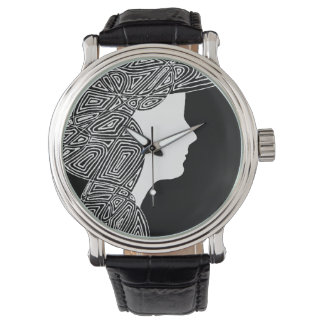 Schwarz und Weiß Armbanduhr