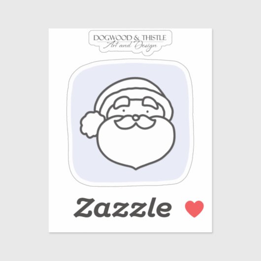 Schwarz und Weiß auf Lila Doodle Weihnachten Aufkleber (Blatt)