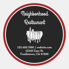 Schwarz und Weiß auf Red Custom Restaurant Sticker
