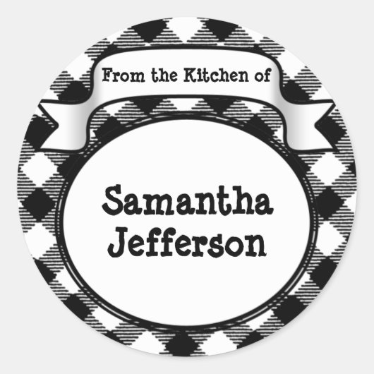 Schwarz und Weiß - aus der Küche von - Jar oder Et Runder Aufkleber (Vorderseite)