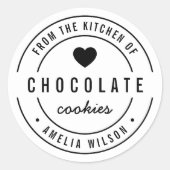 Schwarz und Weiß aus der Küche von Runder Aufkleber (Vorderseite)