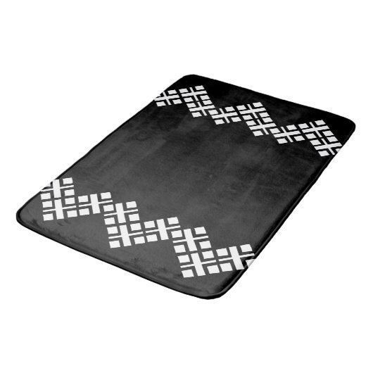 Schwarz und Weiß Badematte (Schrägansicht)