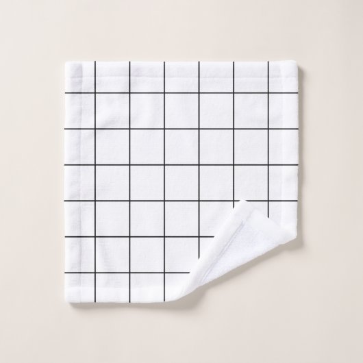 Schwarz und Weiß Badhandtuch Set (Waschlappen)