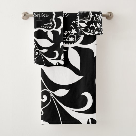 Schwarz und Weiß Badhandtuch Set (Insitu)