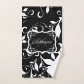 Schwarz und Weiß Badhandtuch Set (Handtuch)
