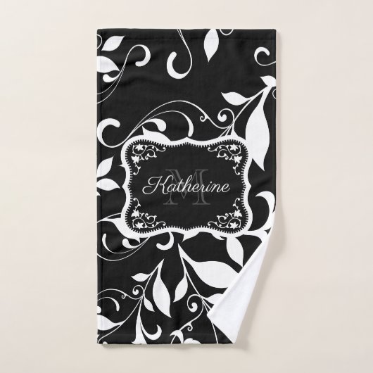Schwarz und Weiß Badhandtuch Set (Handtuch)