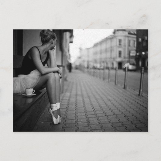 Schwarz und Weiß Ballerina Postkarte (Vorderseite)