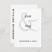 Schwarz und Weiß Begleitkarte (Vorne/Hinten)