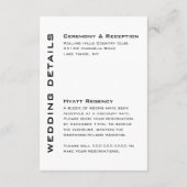 Schwarz und Weiß Begleitkarte (Rückseite)