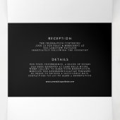 Schwarz und Weiß bei Minimalistischer Script-Hochz Dreifach Gefaltete Einladung (Innenseite Mitte)
