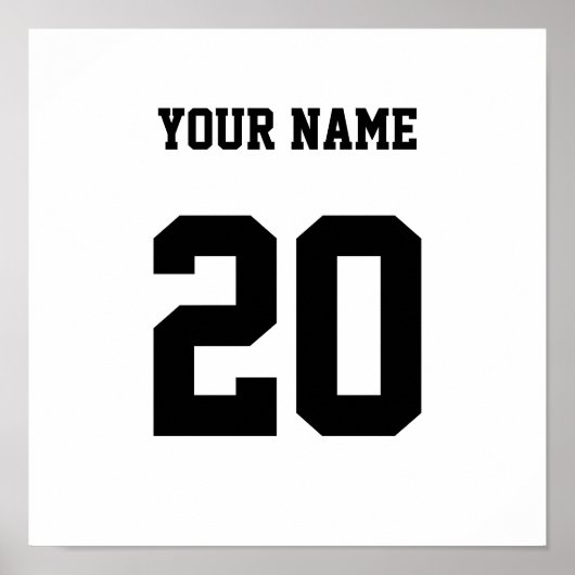 Schwarz und Weiß, benutzerdefinierte Nummer und Na Poster (Vorne)