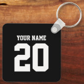Schwarz und Weiß, benutzerdefinierte Nummer und Na Schlüsselanhänger (Rückseite)