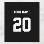 Schwarz und Weiß, benutzerdefinierte Nummer und Na Weinetikett (Einzelnes Label)