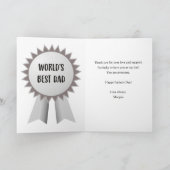 Schwarz und Weiß Bester Vater je glücklicher Vater Karte (Innenseite)
