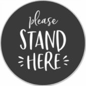 Schwarz und Weiß bitte hier stehen, große Fußboden Aufkleber (Vorderseite)