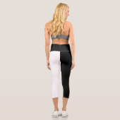 Schwarz und Weiß Capri Leggings (Rückseite)