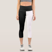 Schwarz und Weiß Capri Leggings (Vorderseite)