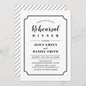 Schwarz und Weiß | Classic Wedding Probe Dinner Einladung (Vorne/Hinten)