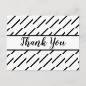 Schwarz und Weiß Crisp und Classic Vielen Dank Postkarte (Vorderseite)