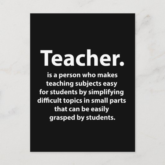 Schwarz und Weiß Dankeschön an die Lehrer Postkarte (Vorderseite)