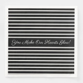 Schwarz und Weiß dekoriert Serviette (Vorderseite)