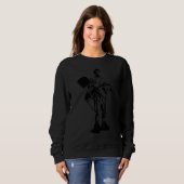 Schwarz und Weiß der Mann hält den Vorsitz Design Sweatshirt (Vorne ganz)