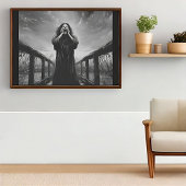 Schwarz und Weiß der Schrei Inspiriert Kunstwerk | Poster