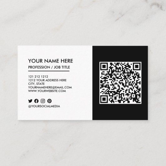 Schwarz und Weiß des Logos Beruflich hinzufügen Visitenkarte (Rückseite)