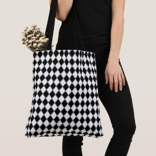 Schwarz und Weiß Diamant Argyle Muster Tasche