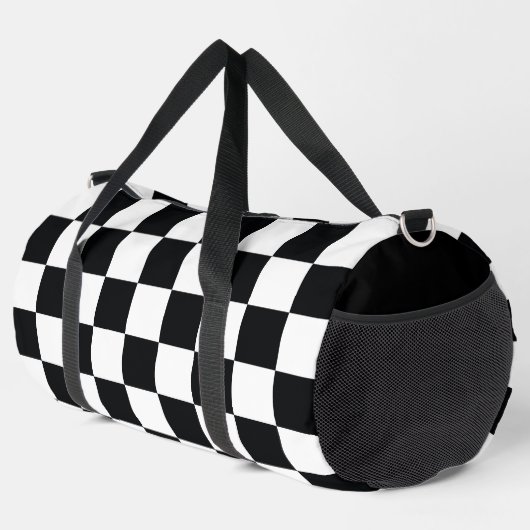 Schwarz und Weiß Duffle Bag (Rechte Ecke)