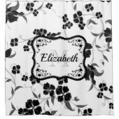 Schwarz und Weiß Duschvorhang (Vorderseite)