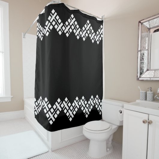 Schwarz und Weiß Duschvorhang (Beispiel)