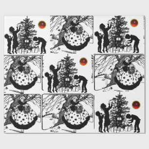 SCHWARZ UND WEISS, Edelsteine Weihnachten Geschenkpapier