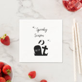 Schwarz und Weiß Edgy Grungy Halloween Napkins Serviette (Beispiel)
