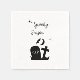 Schwarz und Weiß Edgy Grungy Halloween Napkins Serviette